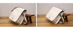 Cute Black LEATHER Square Side Bag Handmade WOMEN Phone Crossbody BAG Purse FOR WOMEN
