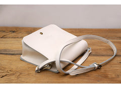 Cute Brown LEATHER Square Side Bag Handmade WOMEN Phone Crossbody BAG Purse FOR WOMEN