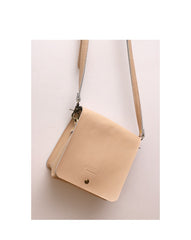 Cute White LEATHER Square Side Bag Handmade WOMEN Phone Crossbody BAG Purse FOR WOMEN