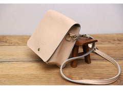 Cute Brown LEATHER Square Side Bag Handmade WOMEN Phone Crossbody BAG Purse FOR WOMEN