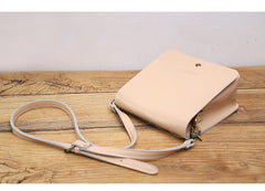 Cute Brown LEATHER Square Side Bag Handmade WOMEN Phone Crossbody BAG Purse FOR WOMEN
