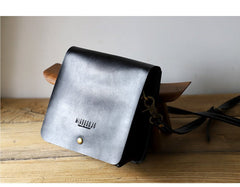 Cute Brown LEATHER Square Side Bag Handmade WOMEN Phone Crossbody BAG Purse FOR WOMEN