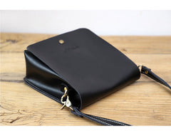 Cute Brown LEATHER Square Side Bag Handmade WOMEN Phone Crossbody BAG Purse FOR WOMEN