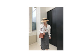 Cute White LEATHER Square Side Bag Handmade WOMEN Phone Crossbody BAG Purse FOR WOMEN