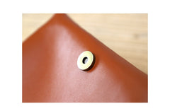 Cute Brown LEATHER Square Side Bag Handmade WOMEN Phone Crossbody BAG Purse FOR WOMEN