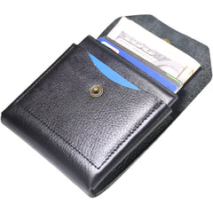 Cute Women Black Leather Billfold Card Wallet Coin Wallets Mini Change Wallets For Women