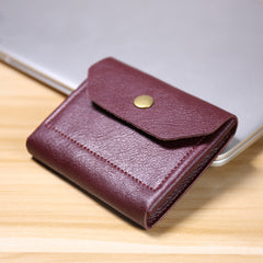 Cute Women Brown Leather Billfold Card Wallet Coin Wallets Mini Change Wallets For Women