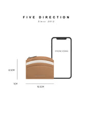 Cute Women Khaki Leather Card Holder Small Card Wallet Minimalist Credit Card Holders For Women