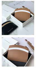 Cute Women Black Leather Card Holder Small Card Wallet Minimalist Credit Card Holders For Women