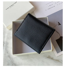 Cute Women Black Leather Card Holders Slim Card Wallet Black Bifold Credit Card Holder For Women