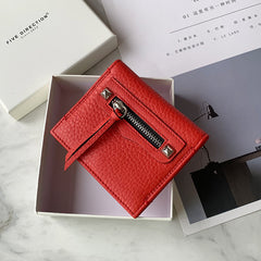 Cute Women Black Leather Card Holders Slim Card Wallet Black Bifold Credit Card Holder For Women