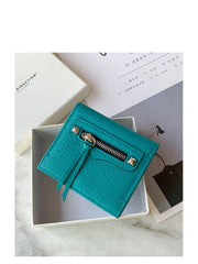Cute Women Green Leather Card Holders Slim Card Wallet Green Bifold Credit Card Holder For Women