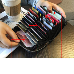 Cute Women Green Leather Card Holders Small Zip Card Wallet Card Holders Wallet For Women