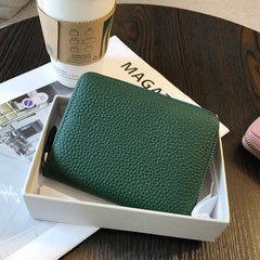 Cute Women Green Leather Card Holders Small Zip Card Wallet Card Holders Wallet For Women