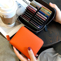 Cute Women Green Leather Card Holders Small Zip Card Wallet Card Holders Wallet For Women