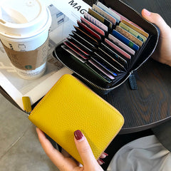 Cute Women Green Leather Card Holders Small Zip Card Wallet Card Holders Wallet For Women