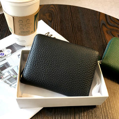 Cute Women Black Leather Card Holders Small Zip Card Wallet Card Holders Wallet For Women