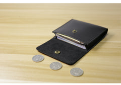 Cute Women Black Leather Card Wallet Coin Wallets Mini Change Wallets For Women
