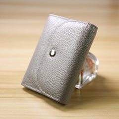 Cute Women Gray Leather Change Wallet Coin Wallet Small Billfold Wallet For Women