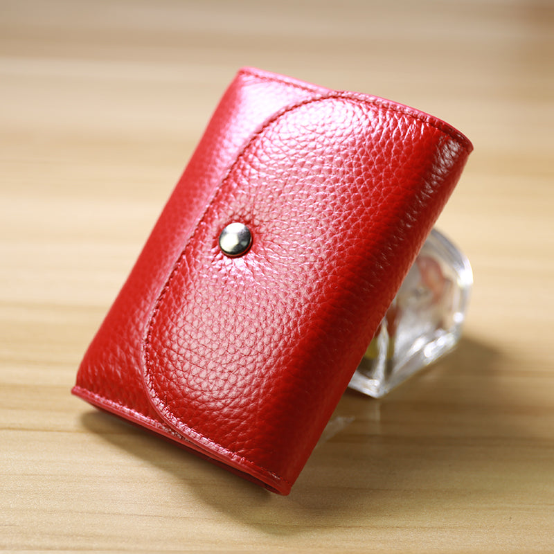 Cute Women Red Leather Change Wallet Coin Wallet Small Billfold Wallet For Women