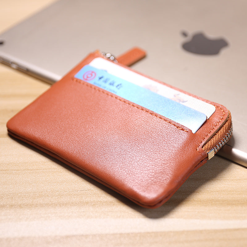 Cute Women Coffee Leather Mini Card Wallet Coin Wallets Slim Change Wallets For Women