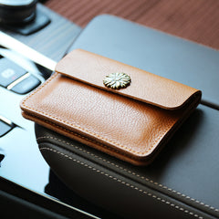 Cute Women Black Leather Mini Card Wallet Sunflower Coin Wallets Slim Change Wallets For Women
