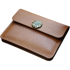 Cute Women Black Leather Mini Card Wallet Sunflower Coin Wallets Slim Change Wallets For Women