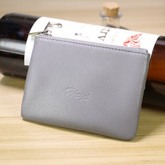 Cute Women Blue Leather Mini Zip Coin Wallet Change Wallet Zipper Change Wallet For Women