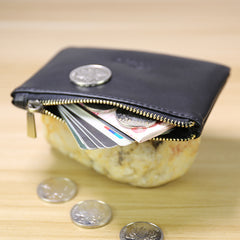 Cute Women Gray Leather Mini Zip Coin Wallet Change Wallet Zipper Change Wallet For Women