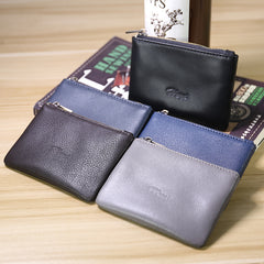 Cute Women Gray Leather Mini Zip Coin Wallet Change Wallet Zipper Change Wallet For Women