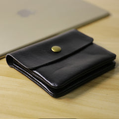 Cute Women Dark Brown Leather Mini Zip Coin Wallets Change Wallets Slim Billfold Wallet For Women