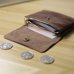 Cute Women Green Leather Mini Zip Coin Wallets Change Wallets Slim Billfold Wallet For Women