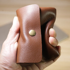 Cute Women Brown Leather Mini Zip Coin Wallets Change Wallets Slim Billfold Wallet For Women