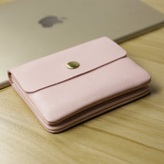 Cute Women Pink Leather Mini Zip Coin Wallets Change Wallets Slim Billfold Wallet For Women