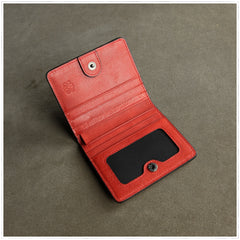 Cute Women Black Blue Leather Small Bifold Wallet Billfold Wallet with Coin Pocket For Women
