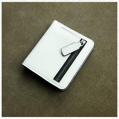 Cute Women Black Leather Small Bifold Wallet Billfold Wallet with Coin Pocket For Women