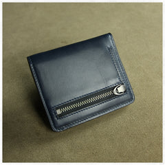 Cute Women Light Black Leather Small Bifold Wallet Billfold Wallet with Coin Pocket For Women