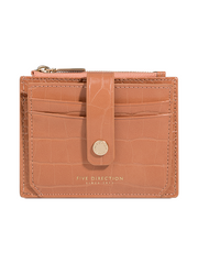 Cute Women Orange Vegan Leather Small Card Holder Crocodile Pattern Card Wallets Slim Card Holders Credit Card Holder For Women