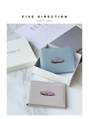 Cute Women Black SheepSkin Slim Card Holders Small Card Wallet Card Holder License Holder For Women