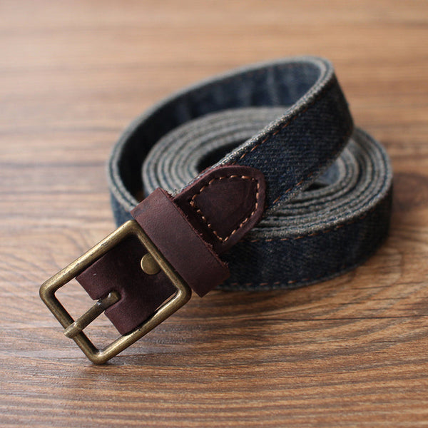 Cute Women Blue Denim Slim Belts Denim - Back View