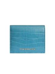 Cute Women Black Vegan Leather Small Billfold Wallet Card Holder Crocodile Pattern Slim Card Wallets For Women