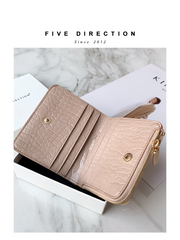 Cute Women Blue Vegan Leather Small Wallet Crocodile Pattern Billfold with Coin Pocket For Women