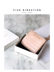 Cute Women Black Vegan Leather Small Wallet Crocodile Pattern Billfold with Coin Pocket For Women