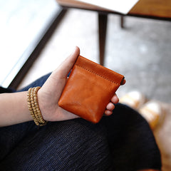 Cute Women Black Leather Change Wallet Slim Coin Wallets Headphone Case Cord Organizer For Women