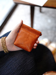 Cute Women Black Leather Change Wallet Slim Coin Wallets Headphone Case Cord Organizer For Women