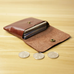 Cute Women Brown Leather Mini Coin Wallet Small Change Wallet For Women