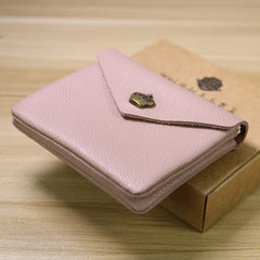 Cute Women Crown Dark Pink Leather Mini Billfold Wallet Coin Wallets Slim Change Wallets For Women