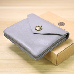 Cute Women Crown Blue Leather Mini Billfold Wallet Coin Wallets Slim Change Wallets For Women