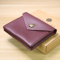 Cute Women Crown Dark Pink Leather Mini Billfold Wallet Coin Wallets Slim Change Wallets For Women