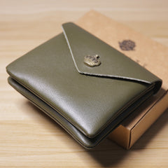 Cute Women Crown Green Leather Mini Billfold Wallet Coin Wallets Slim Change Wallets For Women